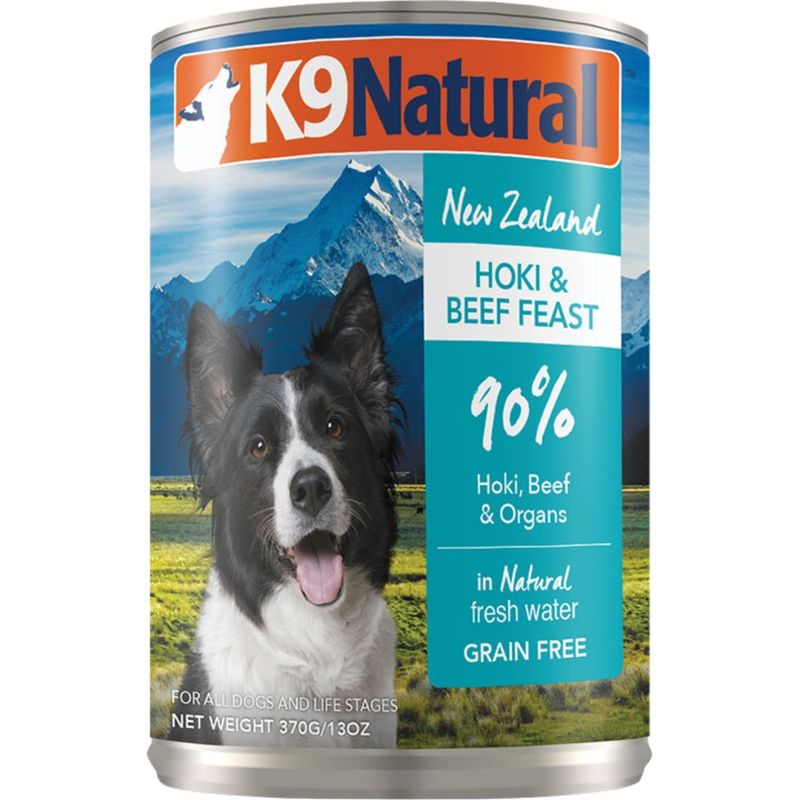 K9 NATURAL Dog Core Diets Canned Hoki &amp; New Zealand Beef Feast 13oz