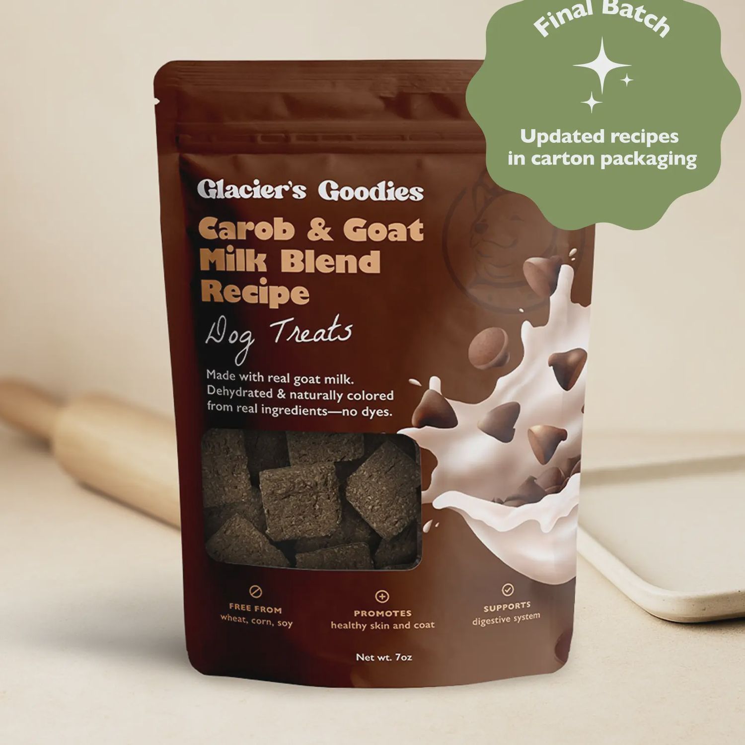 GLACIERS GOODIES goat milk dog treats - carob