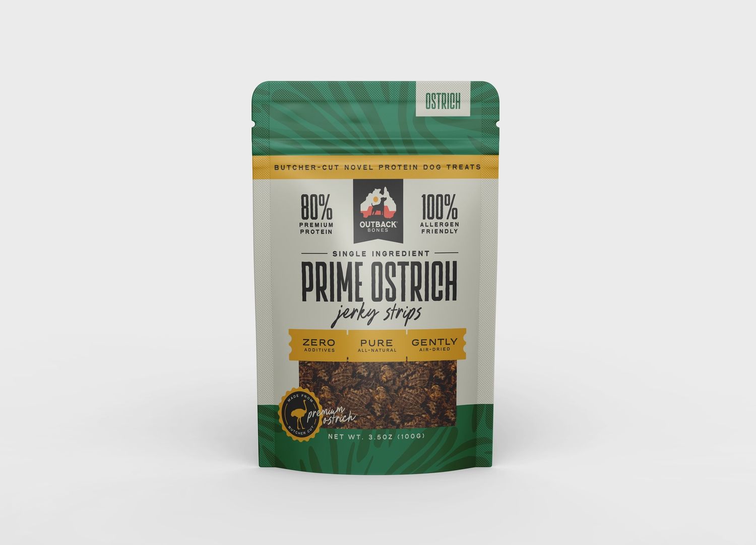 Outback Bones Ostrich Jerky Strips 3.5 oz