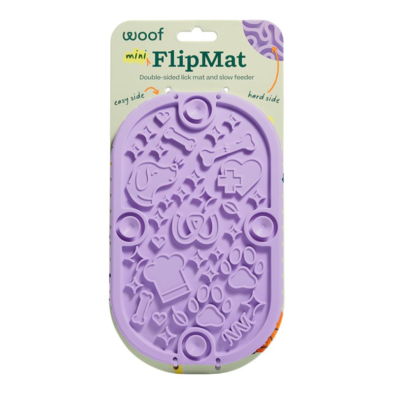 WOOF Dog Mini Flipmat Lavender