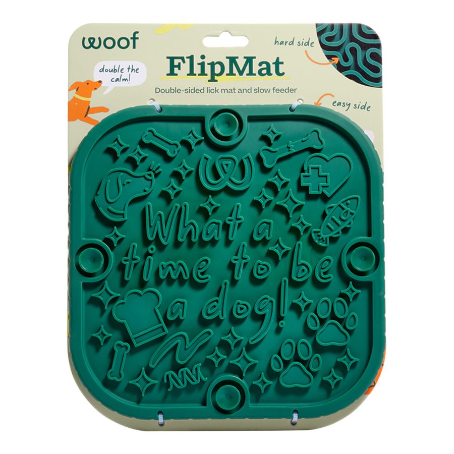 WOOF DOG FLIPMAT GREEN