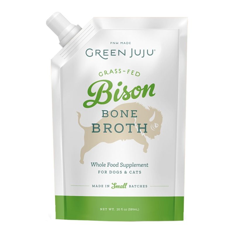 GREEN JUJU Dog &amp; Cat Frozen Grain Free Bison Bone Broth 20oz