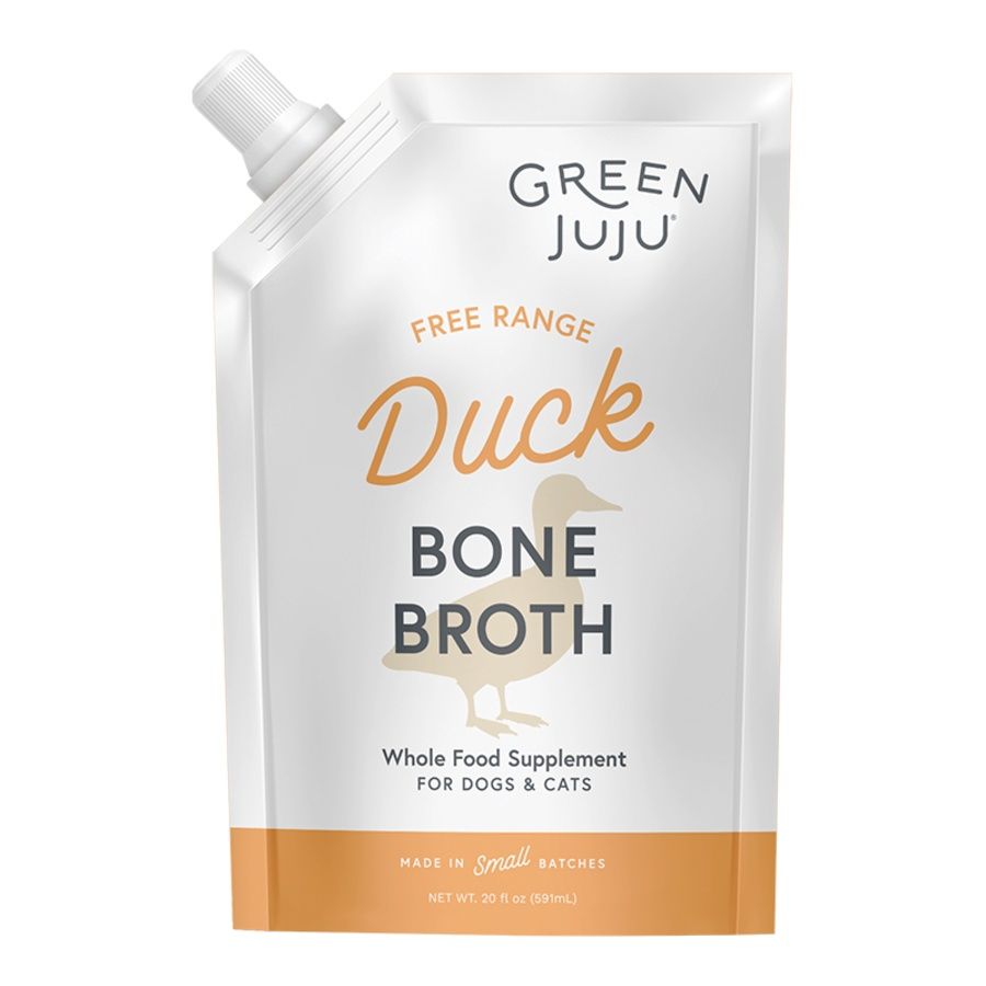 GREEN JUJU DOG &amp; CAT FROZEN GRAIN FREE DUCK BONE BROTH 20OZ