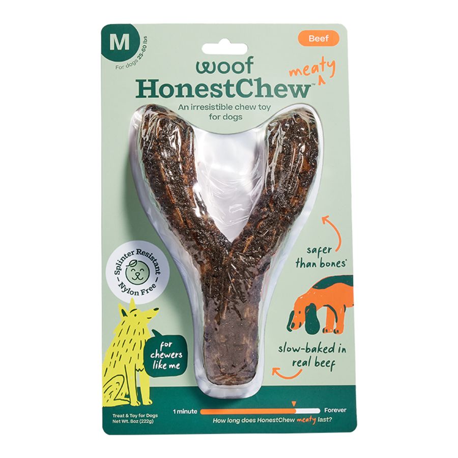 WOOF Dog Honestchew Meaty Ygnawt Chew