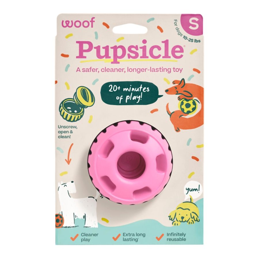 WOOF DOG PUPSICLE BIRTHDAY PINK SMALL