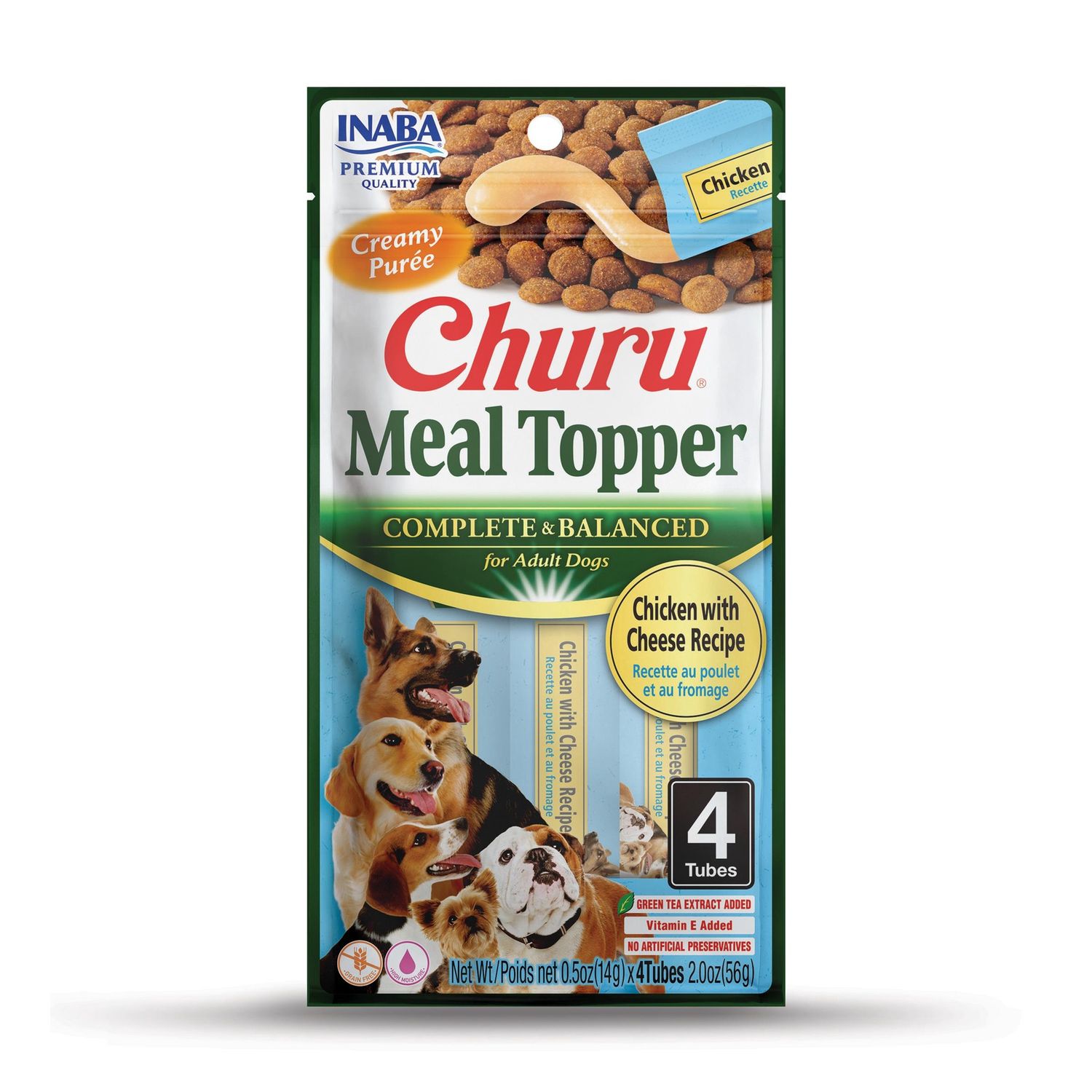 Inaba Churu Meal Topper Complete &amp; Balanced Chicken with Cheese Dog 2 oz