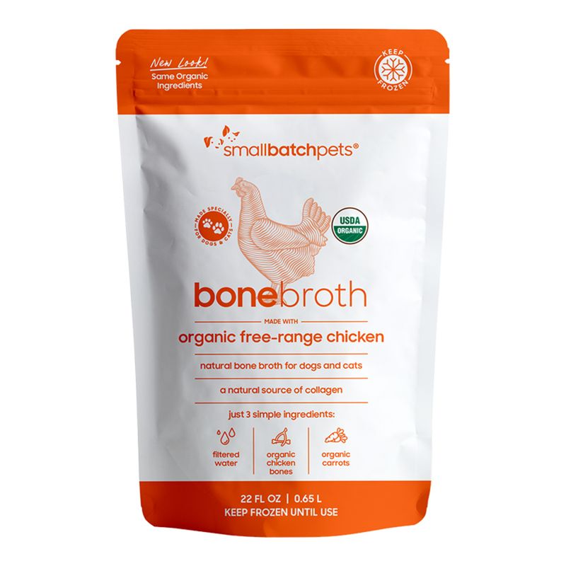 SMALL BATCH Dog Frozen Organic Chicken Bone Broth 22oz