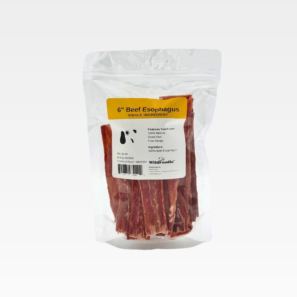 WILDFOODIE 6'' Esophagus In Bag, Size: 8 oz