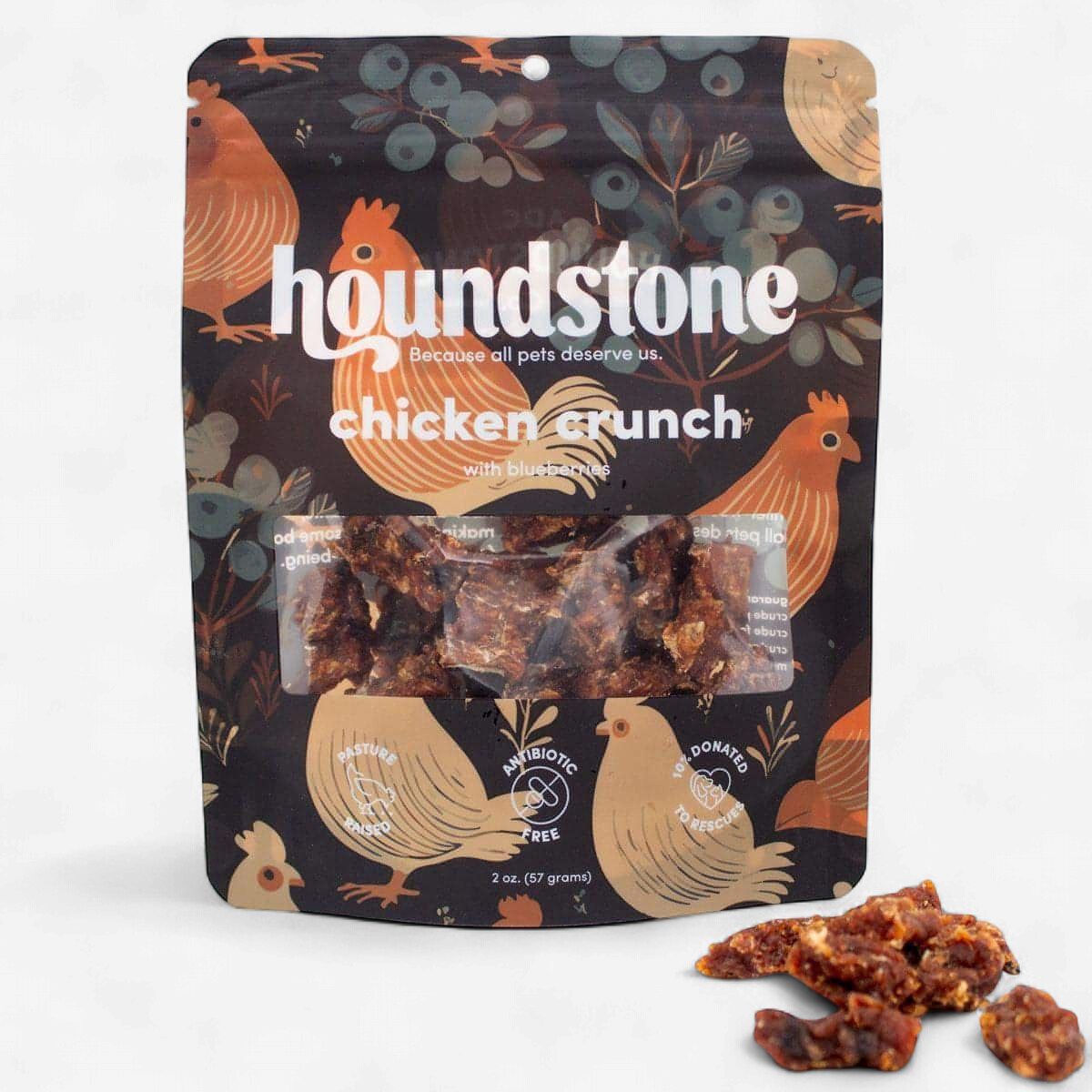 HOUNDSTONE Chicken Crunch | Dehydrated Low Fat Dog Treats For Sensitive Stomachs