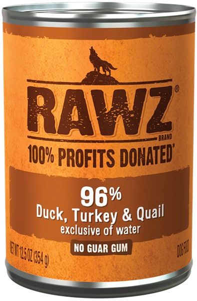 RAWZ Dog 96% Duck Turkey Quail Pate 12.5oz