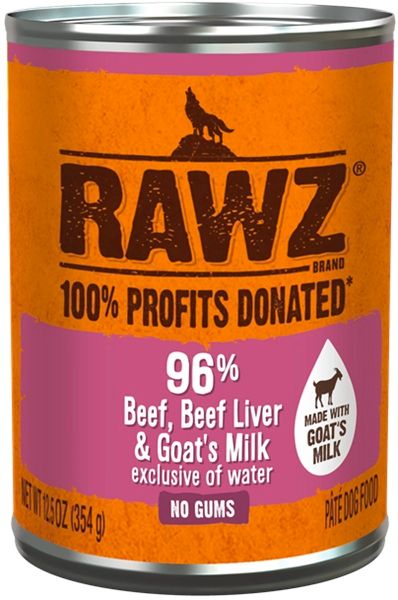 RAWZ 96% Dog Beef Beef Liver Goat Milk Pate 12.5oz