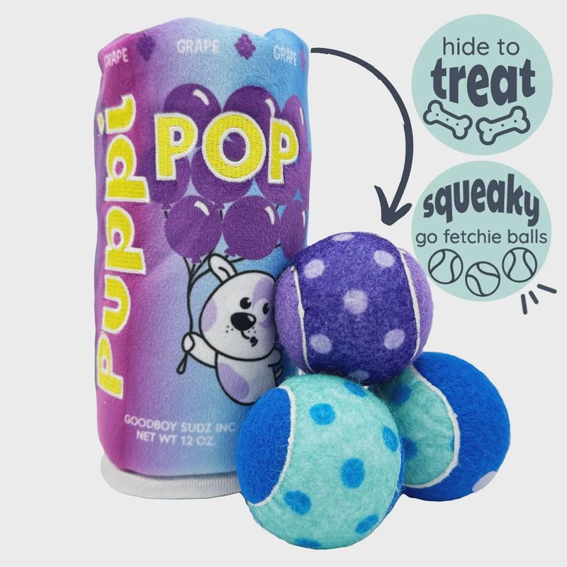 HUXLEY &amp; KENT Squeak 'n Peek Puppi Pop Grape Dog Toy