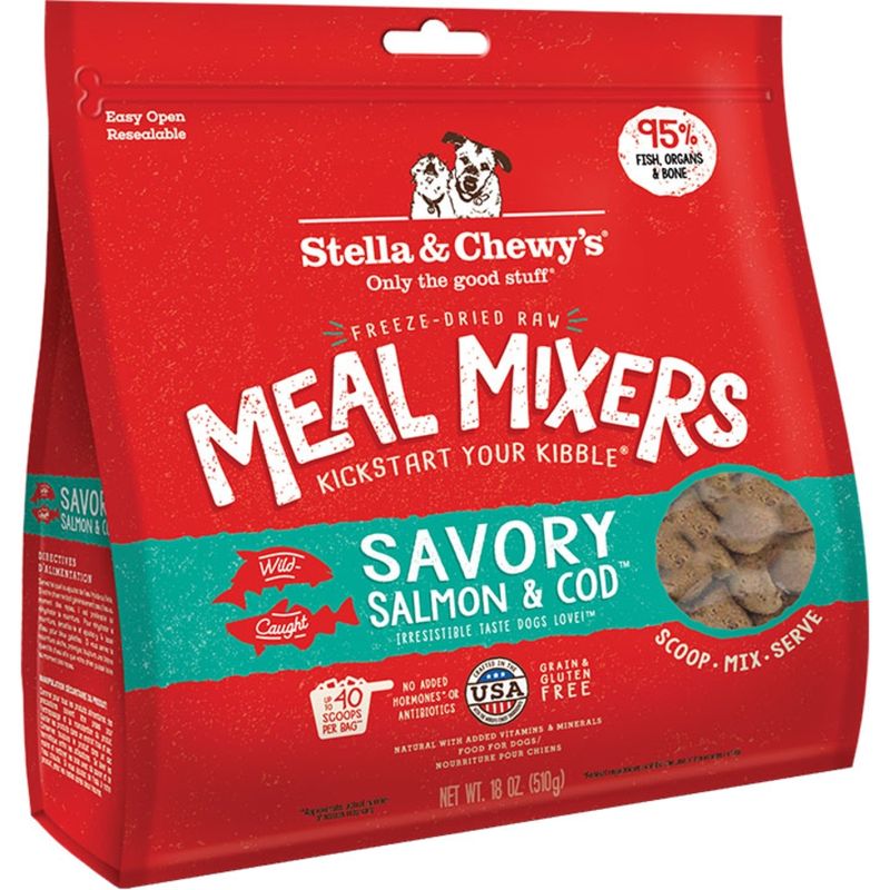 STELLA &amp; CHEWY'S Dog Freeze-dried Savory Salmon &amp; Cod Meal Mixers 18oz