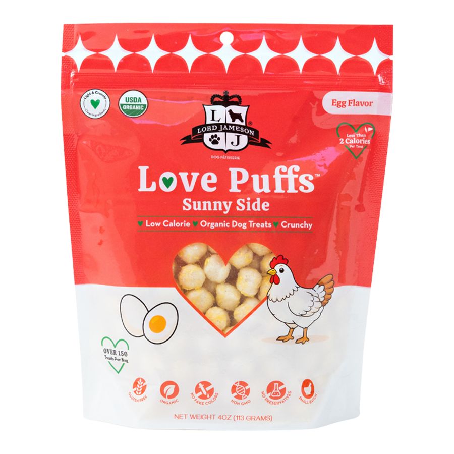 LORD JAMESON Dog Love Puffs Organic Treats Sunny Side 4oz