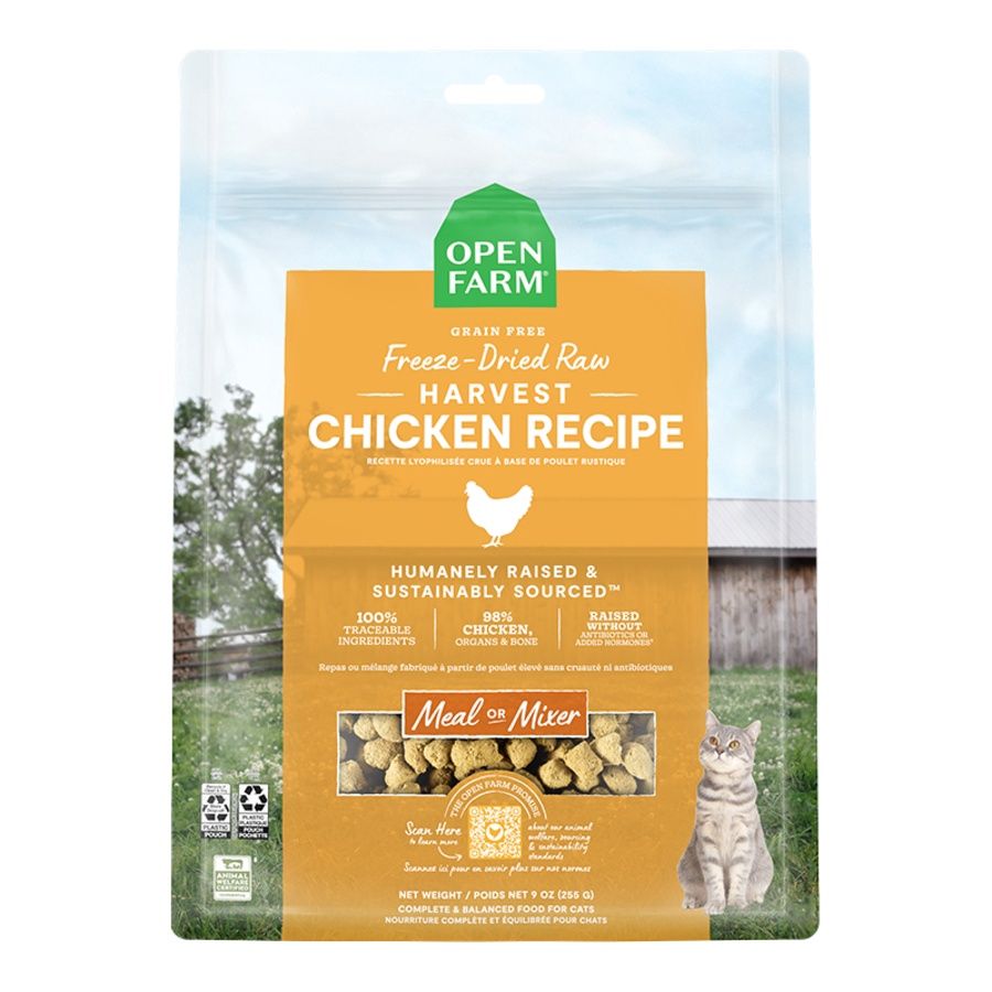 OPEN FARM CAT FREEZE-DRIED RAW MORSELS HARVEST CHICKEN 3.5OZ