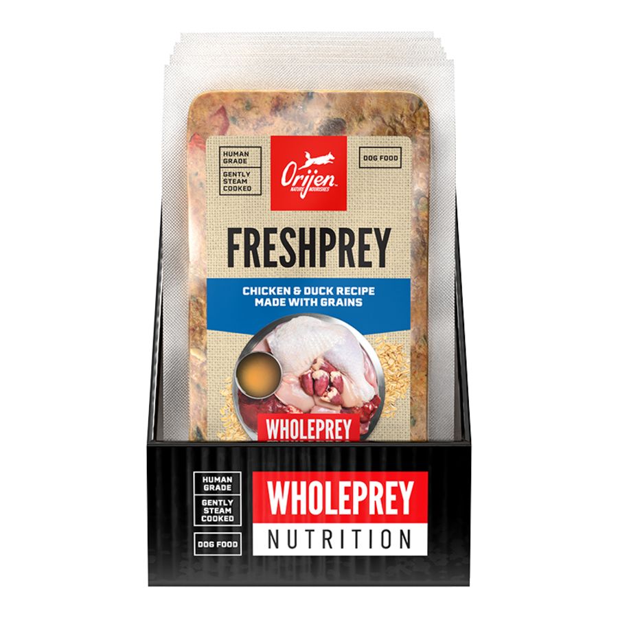 ORIJEN DOG FROZEN FRESHPREY CHICKEN &amp; DUCK + GRAINS RECIPE 1LB