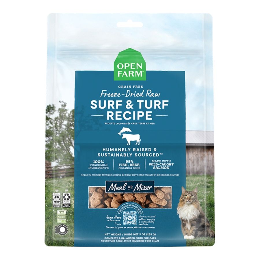 OPEN FARM CAT FREEZE-DRIED RAW MORSELS SURF &amp; TURF 3.5OZ