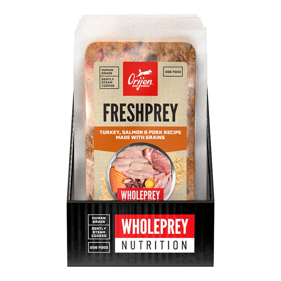 ORIJEN DOG FROZEN FRESHPREY TURKEY SALMON &amp; PORK + GRAINS RECIPE 1LB