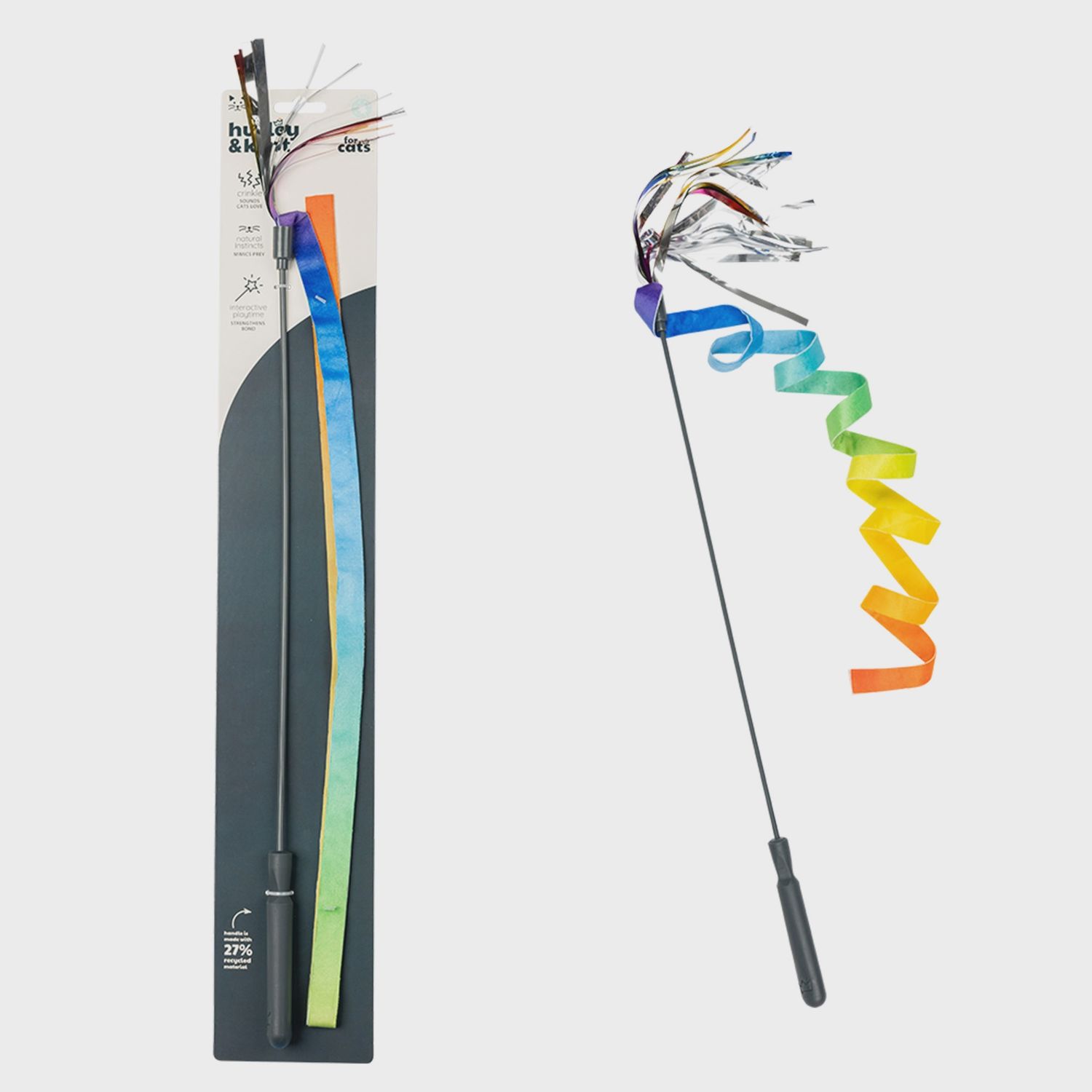 HUXLEY &amp; KENT Cat Wand Dance &amp; lure Rainbow