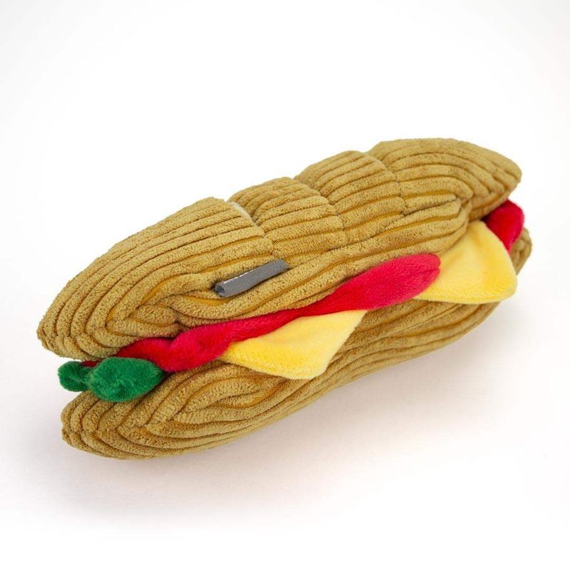 Club stack sandwich interactive dog toy with treat pockets