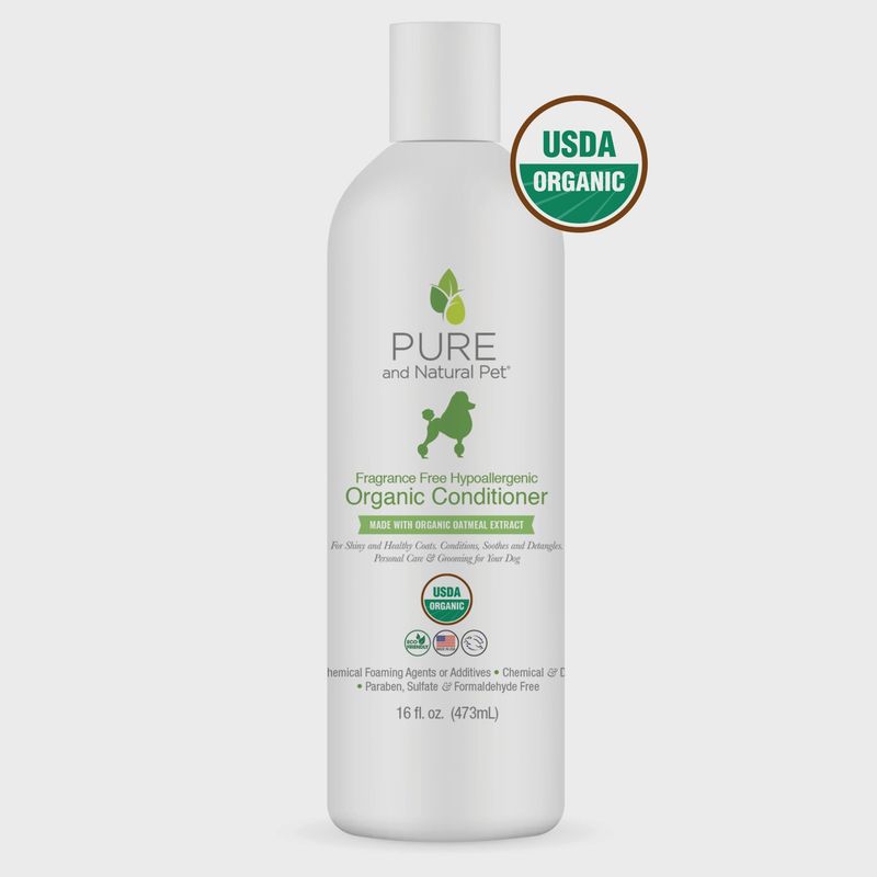 Pure and Natural Pet Conditioner - Fragrance Free Hypoallergenic Organic 16oz