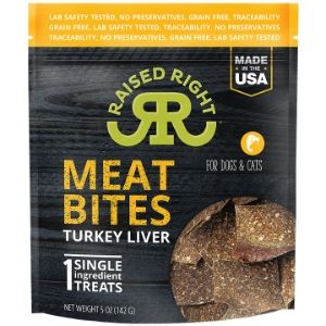 RAISED RIGHT MEAT BITES TURKEY 5OZ