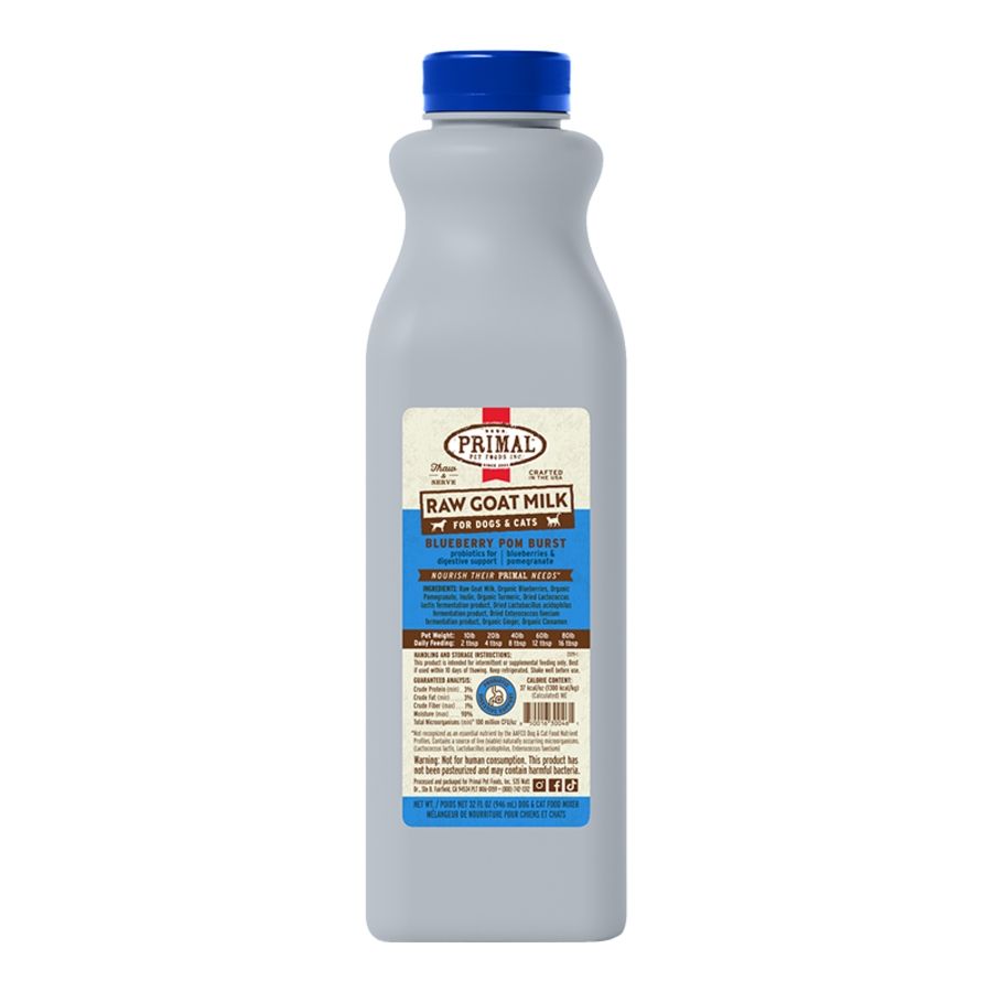 PRIMAL DOG &amp; CAT FROZEN GOAT MILK BLUEBERRY 1 QUART