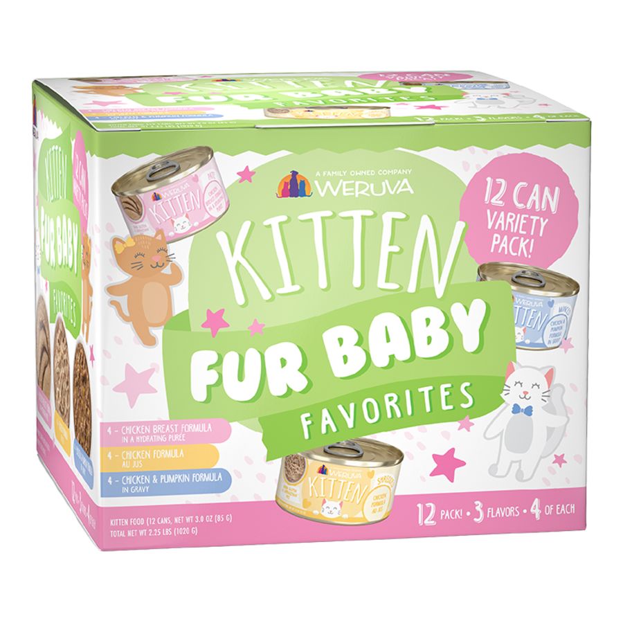 WERUVA CAT KITTEN FUR BABY FAVORITES 3OZ VARIETY PACK - 12 PACK