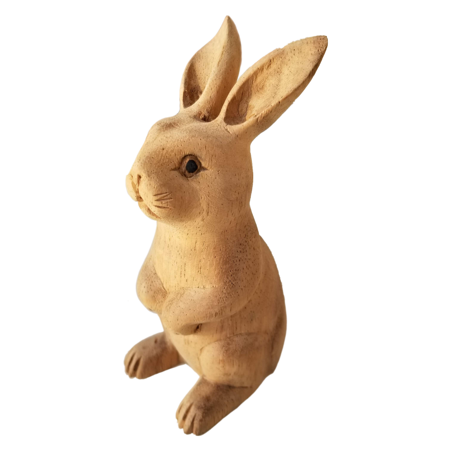 Detailed Wood Craft Rabbit Decor Figurine