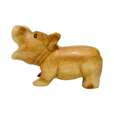 4" Wooden Hippo