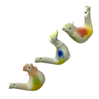 12 Random Ceramic Animal Water Whistle