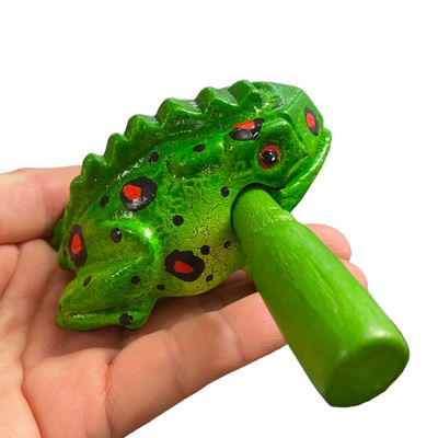 1.5" Wooden Musical Frog - Fire | FR05FRF
