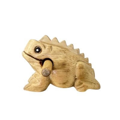 3&quot; Wooden Musical Frog - Natural | FR3N