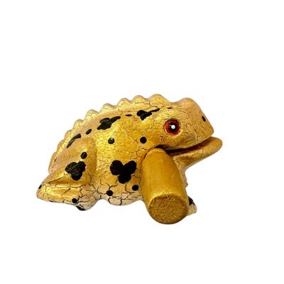 2" Wooden Musical Frog - Egyptian Golden | FR2ED