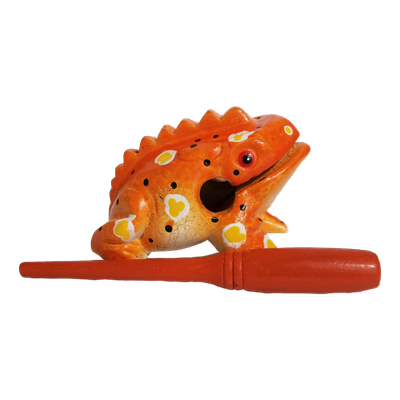2" Wooden Musical Frog - Pumpkin | FR2PKF