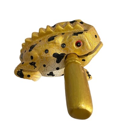 1.5" Wooden Musical Frog - Egyptian Golden | FR05ED