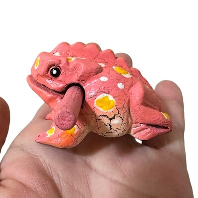1.5" Wooden Musical Frog - Peach | FR05PF