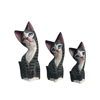 set of 4 Gray cat