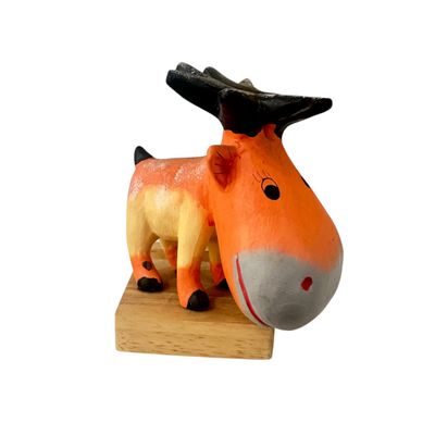 Handmade Wooden Reindeer Phone Holder – Desk Organizer Stand