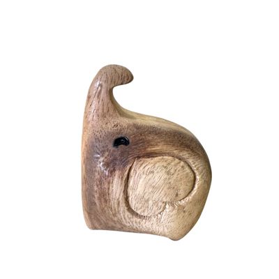 Natural Wooden Happy Elephant