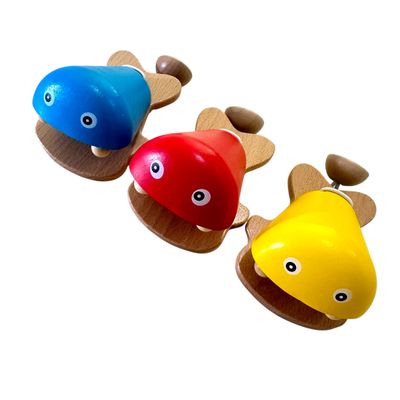 Wooden Fish Castanet | Montessori Music Toy, Sound Therapy Yellow