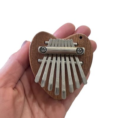 Heart-Shaped Wooden Kalimba – 8-Key Thumb Piano