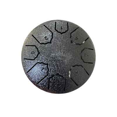 Rain Drum – 4"-Black Steel Percussion Instrument with Mallet – Soothing Sound Toy for Kids &amp; Adults