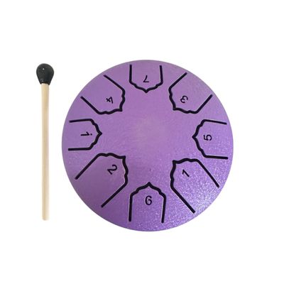 Rain Drum – 4"-Purple Steel Percussion Instrument with Mallet – Soothing Sound Toy for Kids &amp; Adults