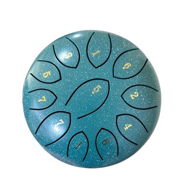 Rain Drum – 6"-Teal Steel Percussion Instrument with Mallet – Soothing Sound Toy for Kids &amp; Adults