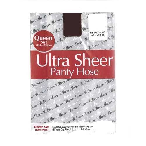 ULTRA SHEER PANTYHOSE (QUEEN SIZE)-JET BROWN 1DZ
