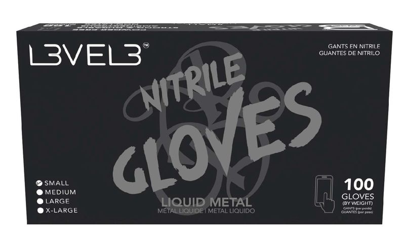 LEVEL3 NITRILE GLOVES METAL [SMALL] 100 PC