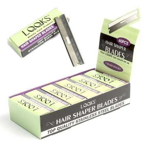 LQQKS HAIR SHAPER BLADE 60PC BOX, 5PC/PK, 12PK/BOX