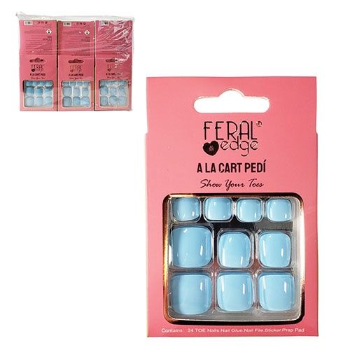 HIGH QUALITY PRESS ON TOE NAILS BABY BLUE
