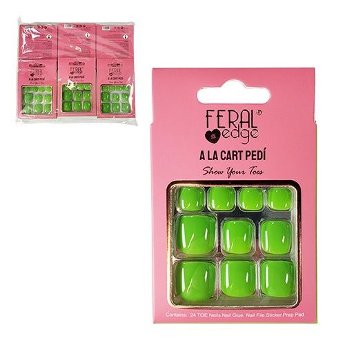 HIGH QUALITY PRESS ON TOE NAILS GREEN APPLE